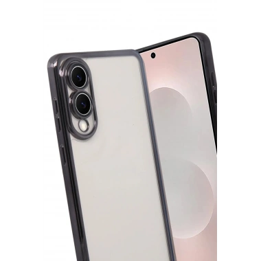 Mey İthalat®  Samsung Galaxy S25 Edge  Lensli Silikon - Siyah