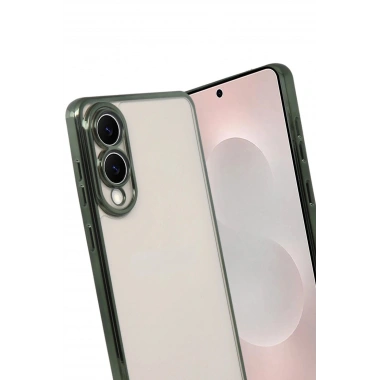 Mey İthalat®  Samsung Galaxy S25 Edge  Lensli Silikon - Yeşil