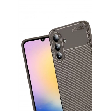 Mey İthalat®  Samsung Galaxy S25 FE Auto Focus Karbon Kapak - Kahverengi