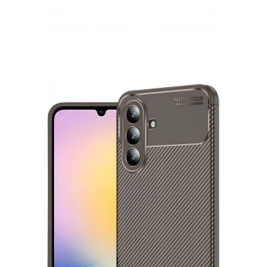 Mey İthalat®  Samsung Galaxy S25 FE Auto Focus Karbon Kapak - Kahverengi