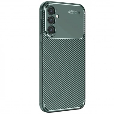 Mey İthalat®  Samsung Galaxy S25 Kılıf Auto Focus Karbon Kapak - Koyu Yeşil