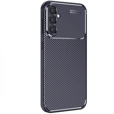 Mey İthalat®  Samsung Galaxy S25 Kılıf Auto Focus Karbon Kapak - Lacivert