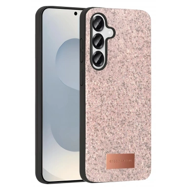 Mey İthalat®  Samsung Galaxy S25 Plus Bright Simli Kapak - Pembe