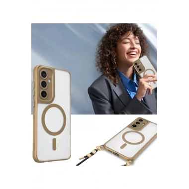 Mey İthalat®  Samsung Galaxy S25 Plus Kılıf Enka Magsafe Silikon Kılıf - Siyah