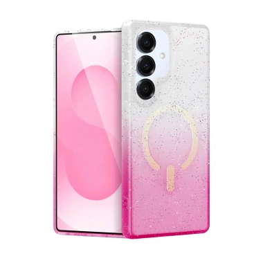 Mey İthalat®  Samsung Galaxy S25 Pummel Shiny Magsafe Kapak - Pembe