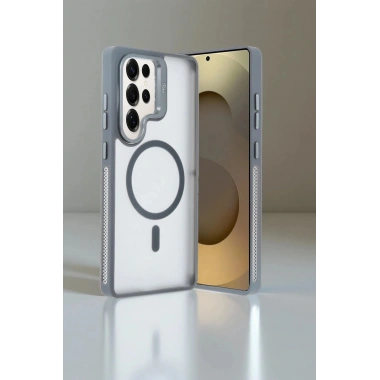 Mey İthalat®  Samsung Galaxy S25 Ultra Flet Lens Magsafe Kapak - Turuncu