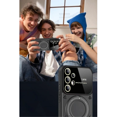 Mey İthalat®  Samsung Galaxy S25 Ultra Kılıf Joy Lens Standlı Kapak - Mor