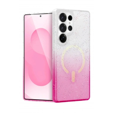 Mey İthalat®  Samsung Galaxy S25 Ultra Pummel Shiny Magsafe Kapak - Pembe