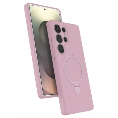 Mey İthalat®  Samsung Galaxy S25 Ultra Regal Magsafe Standlı Kapak - Açık Pembe