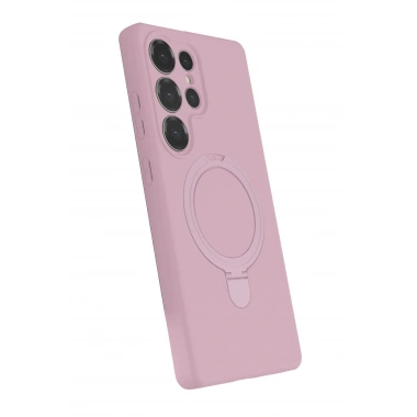Mey İthalat®  Samsung Galaxy S25 Ultra Regal Magsafe Standlı Kapak - Açık Pembe