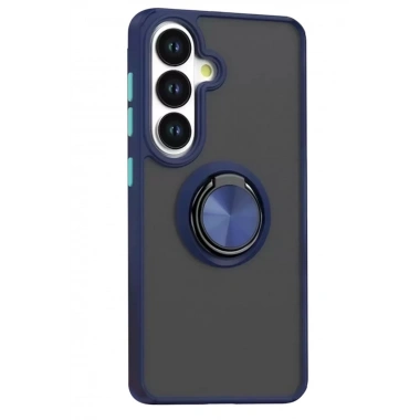 Mey İthalat®  Samsung Galaxy S26 Montreal Yüzüklü Silikon Kapak - Lacivert