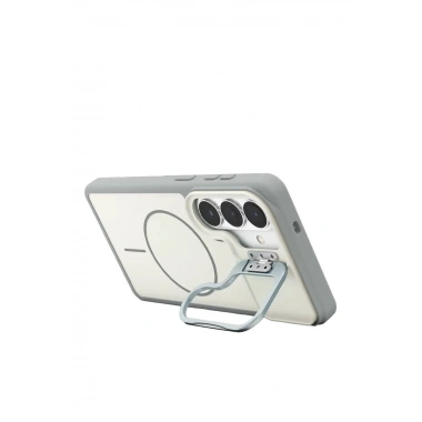 Mey İthalat®  Samsung Galaxy S26 Pale Magsafe Standlı Kapak - Beyaz