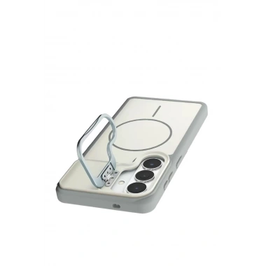 Mey İthalat®  Samsung Galaxy S26 Pale Magsafe Standlı Kapak - Beyaz