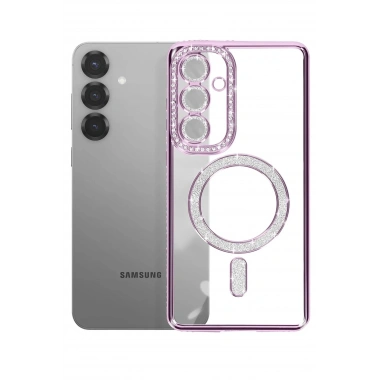 Mey İthalat®  Samsung Galaxy S26 Plus Joke Simli Magneticsafe Kılıf - Derin Mor