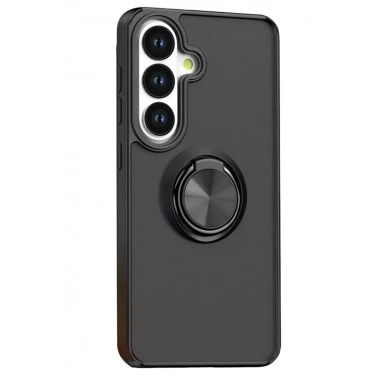 Mey İthalat®  Samsung Galaxy S26 Plus Montreal Yüzüklü Silikon Kapak - Siyah