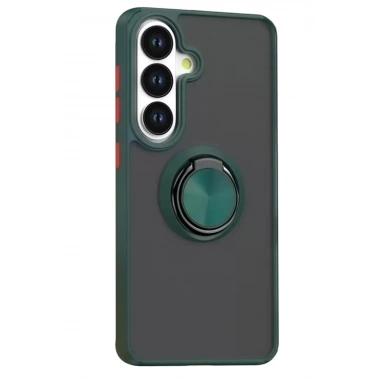 Mey İthalat®  Samsung Galaxy S26 Plus Montreal Yüzüklü Silikon Kapak - Yeşil