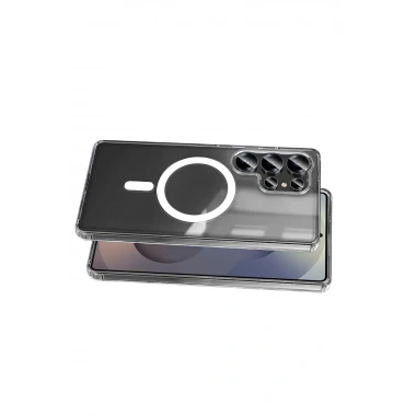 Mey İthalat®  Samsung Galaxy S26 Ultra Magneticsafe Şeffaf Silikon - Şeffaf