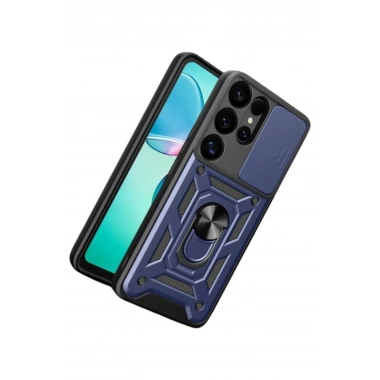 Mey İthalat®  Samsung Galaxy S26 Ultra Pars Lens Yüzüklü Silikon - Lacivert