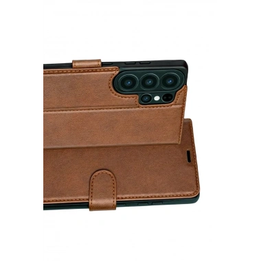 Mey İthalat®  Samsung Galaxy S26 Ultra Trend S Plus Kapaklı Kılıf - Taba