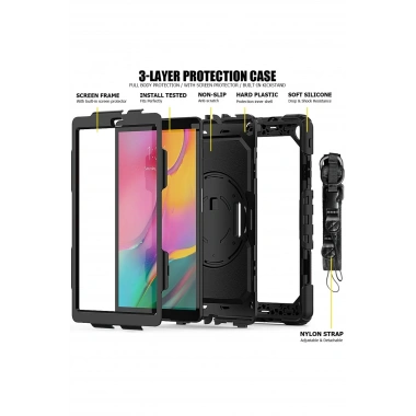 Mey İthalat®  Samsung Galaxy T510 Tab A 10.1 Kılıf Pars Tablet Kapak - Siyah