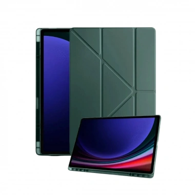 Mey İthalat®  Samsung Galaxy Tab A11 Plus Kalemlikli Mars Tablet Kılıfı - Koyu Yeşil