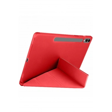 Mey İthalat®  Samsung Galaxy X610 Tab S9 FE Plus 12.4 Kılıf Kalemlikli Mars Tablet Kılıfı - Kırmızı