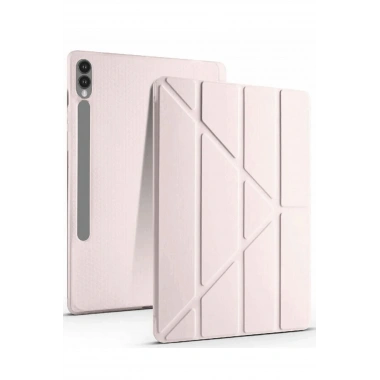 Mey İthalat®  Samsung Galaxy X610 Tab S9 FE Plus 12.4 Kılıf Kalemlikli Mars Tablet Kılıfı - Rose Gold