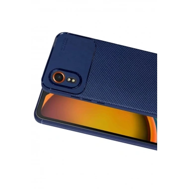 Mey İthalat®  Samsung Galaxy XCover 7 Kılıf Auto Focus Karbon Kapak - Lacivert