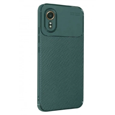 Mey İthalat®  Samsung Galaxy XCover 7 Kılıf Auto Focus Karbon Kapak - Yeşil