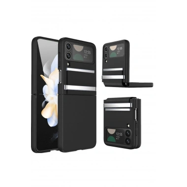 Mey İthalat® Samsung Galaxy Z Flip 3 Kılıf Belt Flip Kapak - Siyah