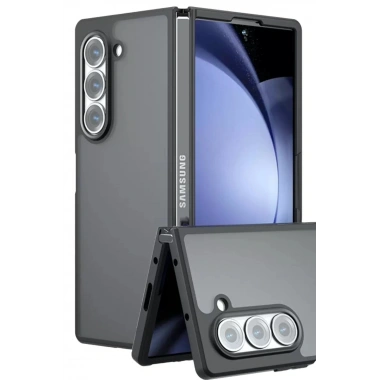 Mey İthalat®  Samsung Galaxy Z Fold 5 Kılıf Blur Fold Kapak - Mat Siyah
