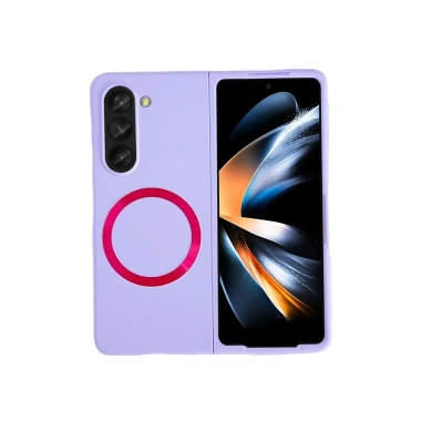 Mey İthalat® Samsung Galaxy Z Fold 5 Kılıf Mata Fold Kapak - Lila