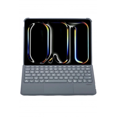 Mey İthalat®  T5504D iPad Pro 11 (2024) Kılıf Palermo Ledli Klavyeli Standlı Tablet Kılıfı - Siyah
