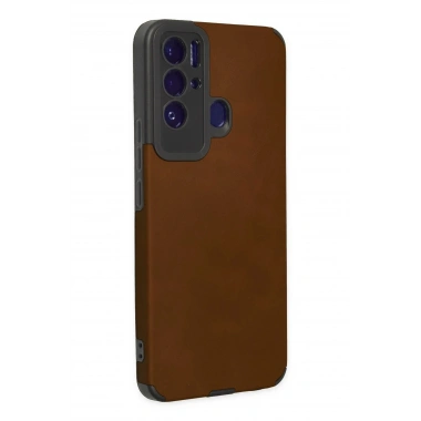 Mey İthalat® Tecno Pova Neo Kılıf Loop Deri Silikon - Kahverengi