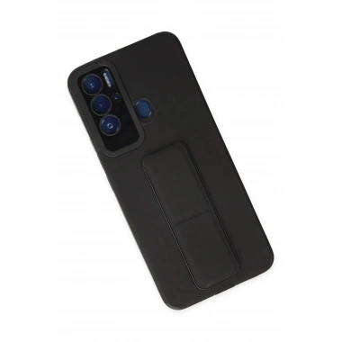 Mey İthalat® Tecno Pova Neo Kılıf Mega Standlı Silikon - Siyah