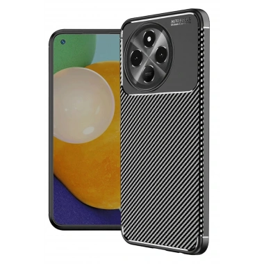 Mey İthalat®  Tecno Spark 30 Pro Kılıf Auto Focus Karbon Kapak - Siyah