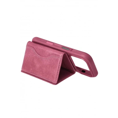 Mey İthalat®  Tema Magsafe Deri Kartlık - Pembe