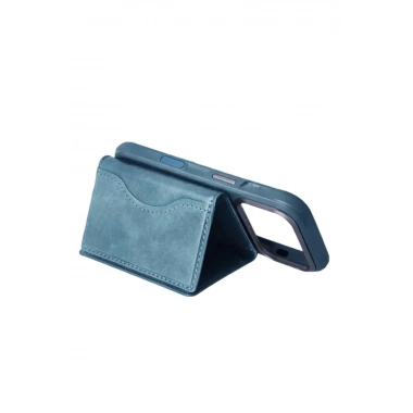 Mey İthalat®  Tema Magsafe Deri Kartlık - Turkuaz