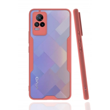 Mey İthalat®  Vivo V21e Kılıf Platin Silikon - Pembe