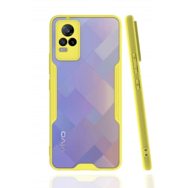 Mey İthalat®  Vivo V21e Kılıf Platin Silikon - Sarı