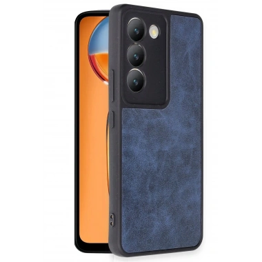 Mey İthalat®  Vivo V30 Lite 4G Kılıf Aras Deri Kapak - Lacivert