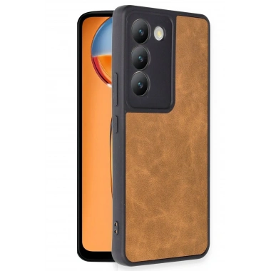 Mey İthalat®  Vivo V30 Lite 4G Kılıf Aras Deri Kapak - Taba