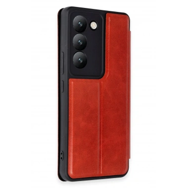 Mey İthalat®  Vivo V30 Lite 4G Kılıf Flip Cover - Kırmızı