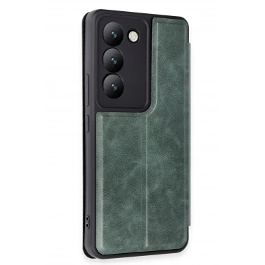 Mey İthalat®  Vivo V30 Lite 4G Kılıf Flip Cover - Koyu Yeşil