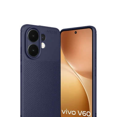 Mey İthalat®  Vivo V60 5G Auto Focus Karbon Kapak - Lacivert