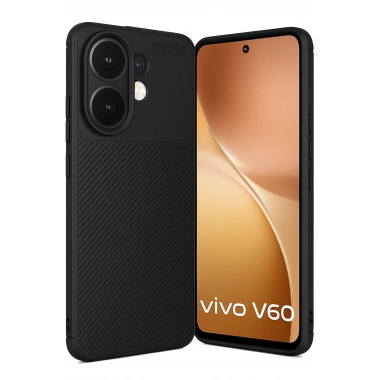 Mey İthalat® Vivo V60 5G Auto Focus Karbon Kapak - Siyah