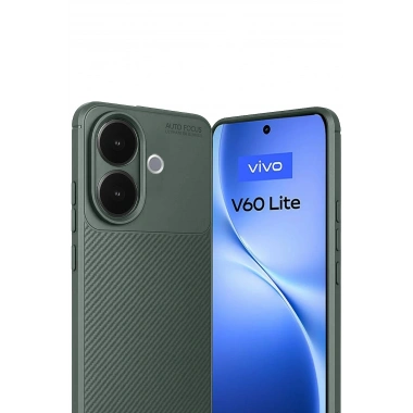 Mey İthalat®  Vivo V60 Lite Auto Focus Karbon Kapak - Koyu Yeşil