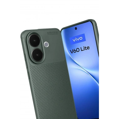 Mey İthalat®  Vivo V60 Lite Auto Focus Karbon Kapak - Koyu Yeşil
