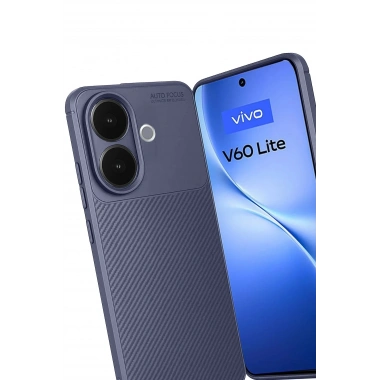 Mey İthalat®  Vivo V60 Lite Auto Focus Karbon Kapak - Lacivert
