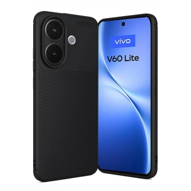 Mey İthalat®  Vivo V60 Lite Auto Focus Karbon Kapak - Siyah